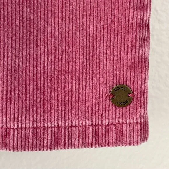 ROXY Womens Medium Unforgettable Fall Dusty Rose Corduroy Button Mini Skirt - Picture 4 of 11